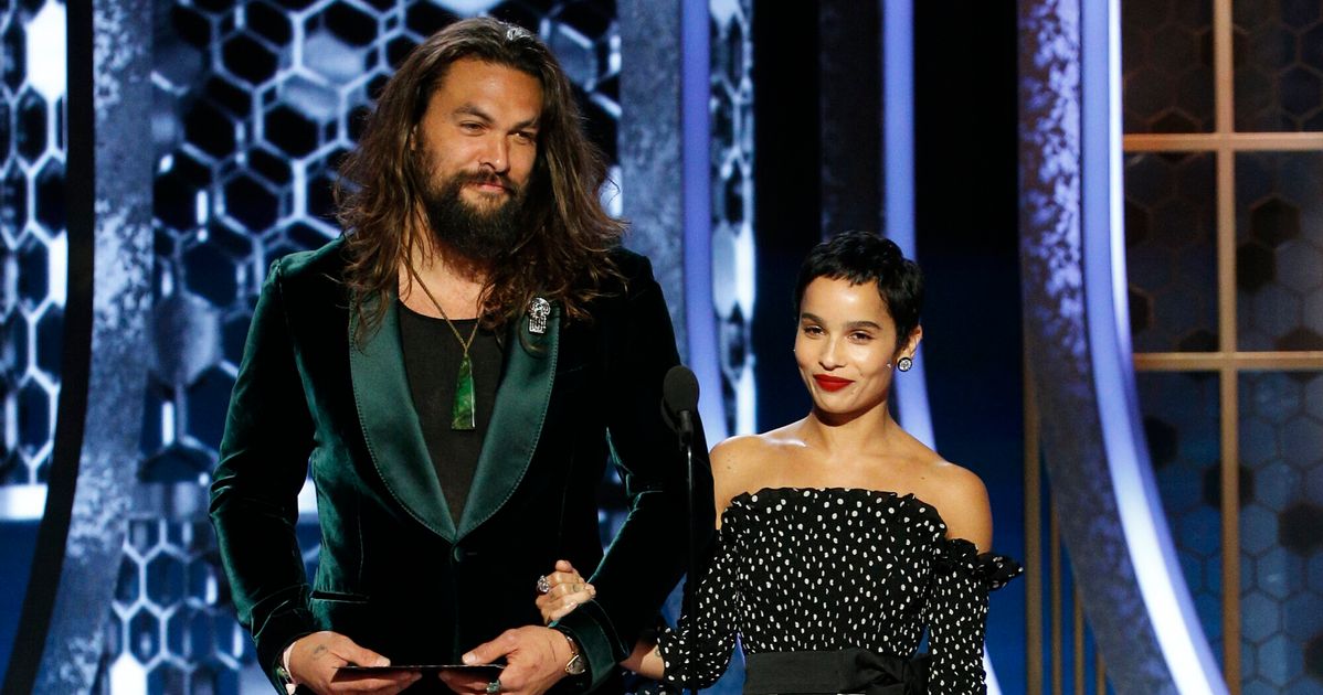 Jason Momoa, Zoë Kravitz Have A Golden Globe Family Reunion