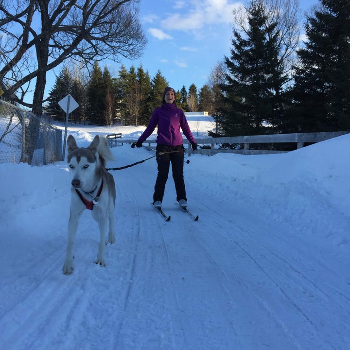 Laura Defay et son chien Lobo