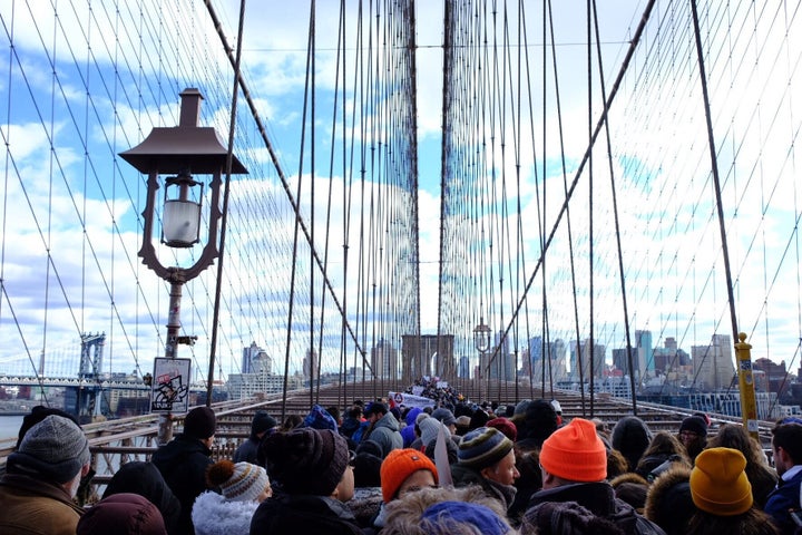 Around 25,000 people rallied against anti-Semitism in New York on Sunday, following a string of attacks against Jewish people.