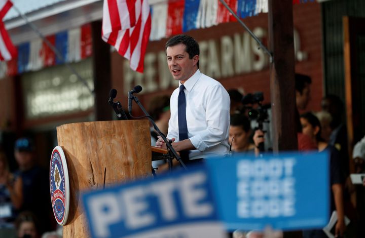 Former South Bend, Indiana, Mayor Pete Buttigieg campaigns in South Carolina, a state where polls show him struggling with African-American voters.