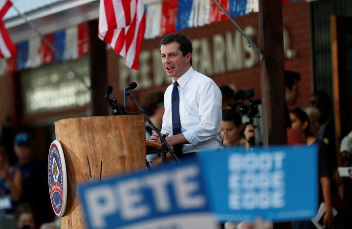 Former South Bend, Indiana, Mayor Pete Buttigieg campaigns in South Carolina, a state where polls show him struggling with Af