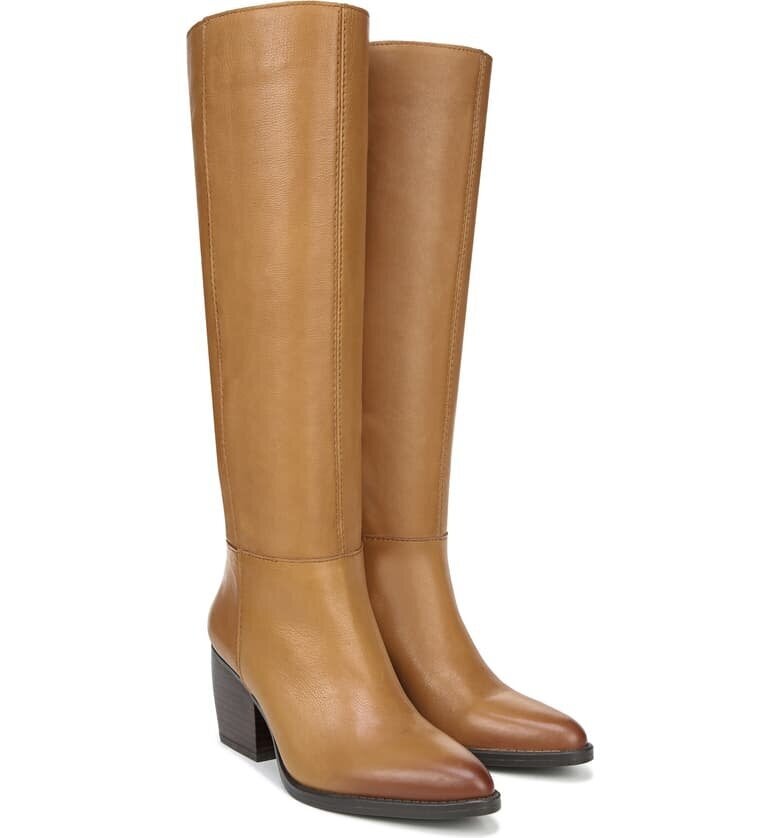 Wide calf tan hot sale knee high boots