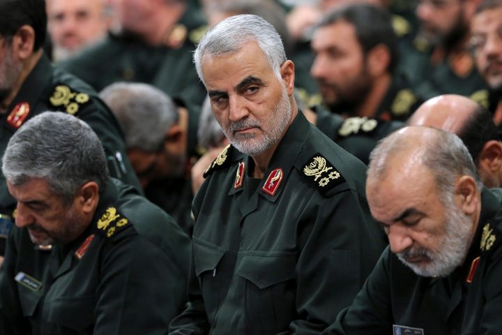 General Qassem Soleimani, centre, pictured in 2016.