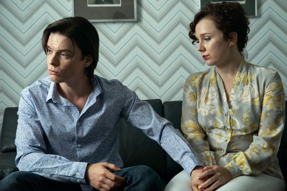 Freddie Fox (Jeremy Bamber) and Alexa Davies (Julie Mugford)