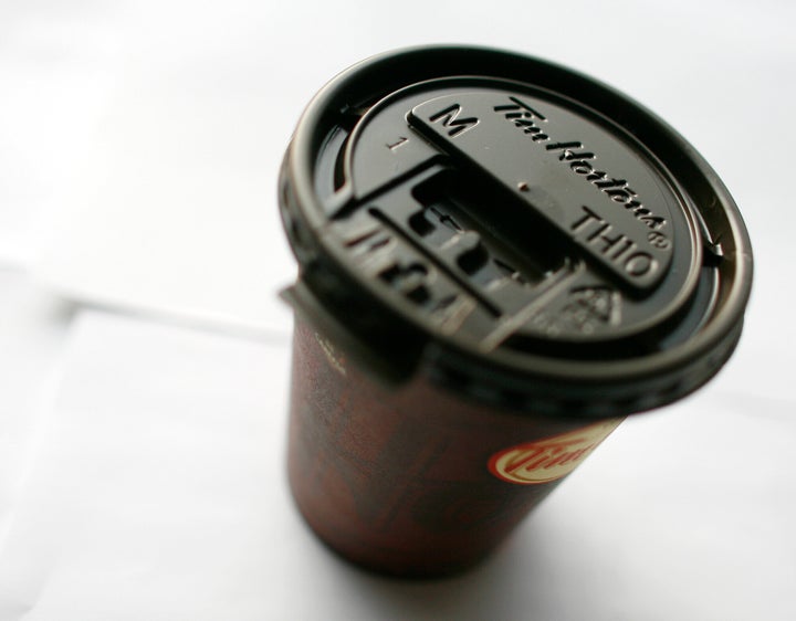 The old Tim Hortons lid: a relic from a time when the sun was still shining.