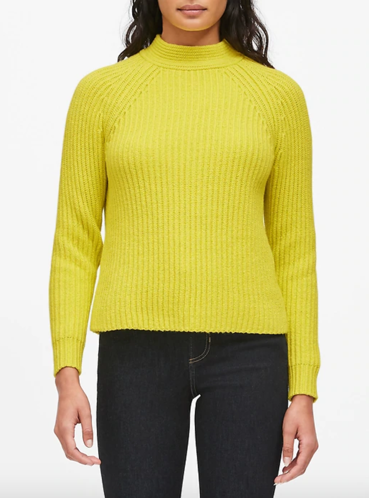 You'll feel like the sun, even when it's cold outside, with such a can't-miss color. <strong><a href="https://fave.co/2FseTGH" target="_blank" rel="noopener noreferrer">Find this sweater at Banana Republic</a></strong>.