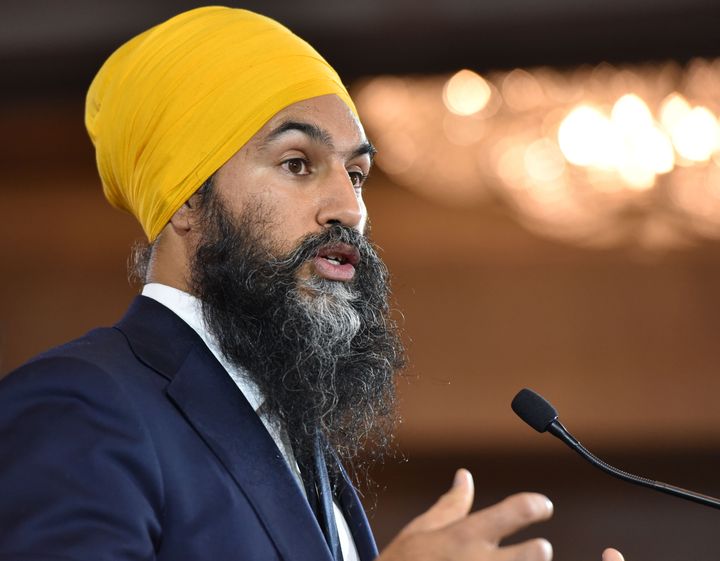 NDP leader Jagmeet Singh delivers his concession speech at the NDP Election Night Party in Burnaby BC, Canada, on October 21, 2019.