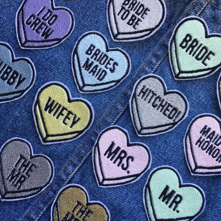 Patch things up (in a good way) with these heart-shaped patches that say sweet nothings like "I Do Crew" and "Bride Tribe." <strong><a href="https://fave.co/35tEFol" target="_blank" role="link" class=" js-entry-link cet-external-link" data-vars-item-name="Get the patch at Etsy" data-vars-item-type="text" data-vars-unit-name="5e14b68ec5b66361cb5b7569" data-vars-unit-type="buzz_body" data-vars-target-content-id="https://fave.co/35tEFol" data-vars-target-content-type="url" data-vars-type="web_external_link" data-vars-subunit-name="article_body" data-vars-subunit-type="component" data-vars-position-in-subunit="22">Get the patch at Etsy</a></strong>.