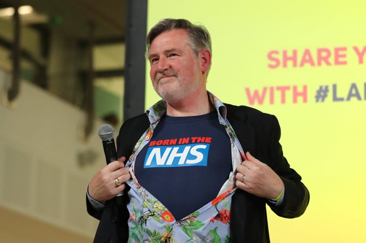 Shadow international trade secretary Barry Gardiner speaking at a Labour Party rally in Hastings, East Sussex.