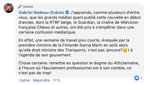 Gabriel Nadeau-Dubois a admis s'être fait prendre par une fausse nouvelle.