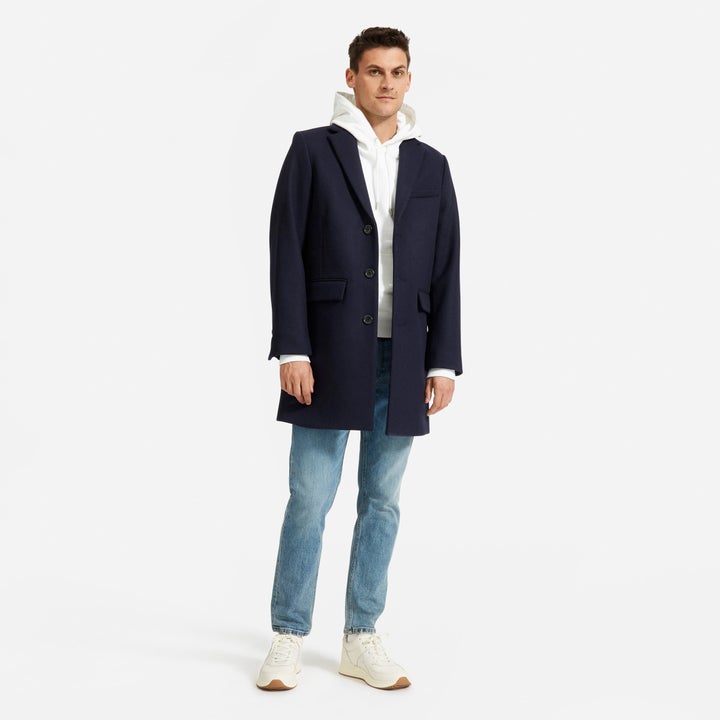 Everlane's ReWool Overcoat is made from recycled wool sweaters. 