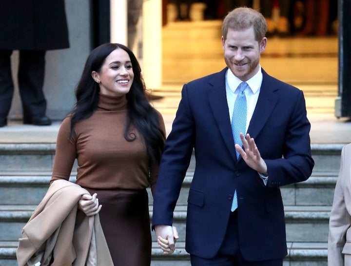 The Duke and Duchess of Sussex depart Canada House on Jan. 7, 2020 in London, England. (Photo by Chris Jackson/Getty Images)