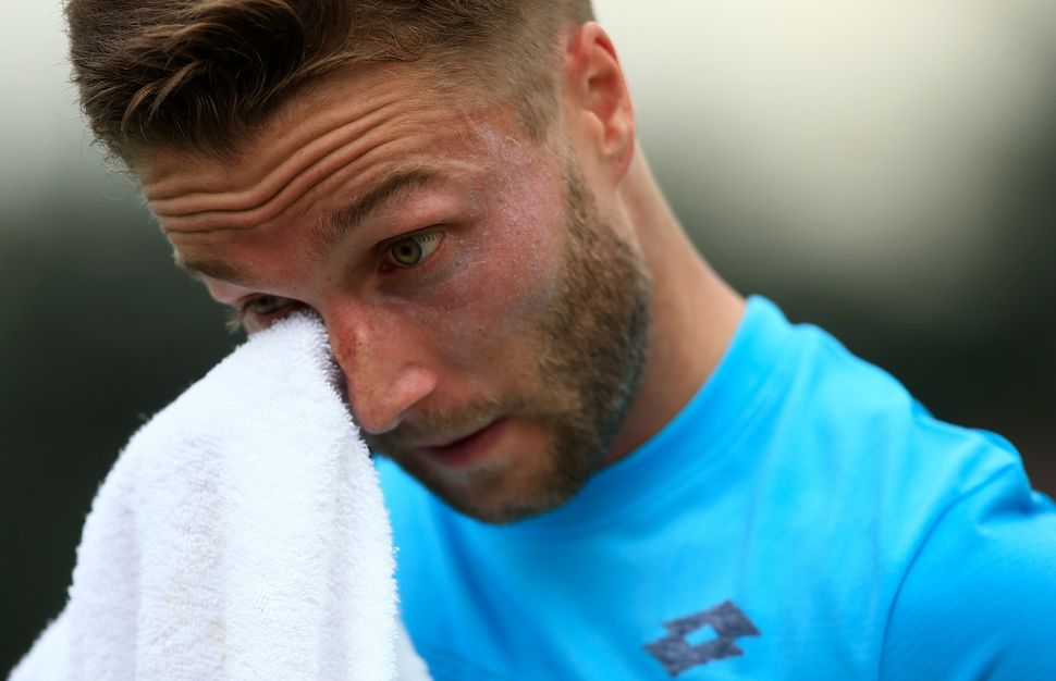 Broady after losing his first round match against Alexander Ward in June 2018.