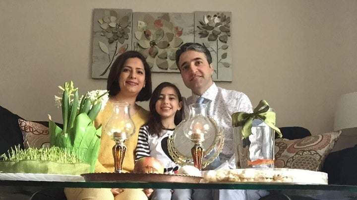 Parisa Eghbalian with her husband Hameed, and her daughter Reera. 