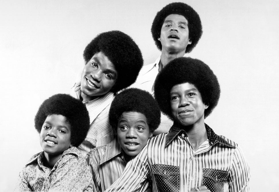 R&B quintet "Jackson 5" pose for a portrait in circa 1969. Clockwise from bottom left: Michael Jackson, Tito Jackson, Jac