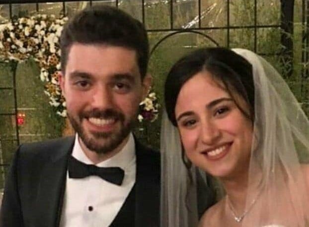 Arash Pourzarabi and Pouneh Gorji at their wedding in Iran.
