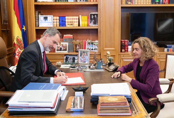 Felipe VI y Meritxell Batet en la Zarzuela.