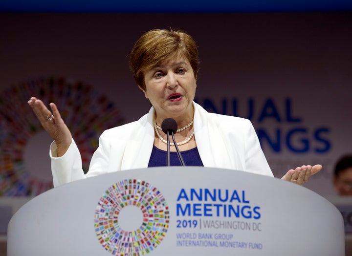 International Monetary Fund (IMF) managing director Kristalina Georgieva -- shown here at the World Bank/IMF Annual Meetings in Washington, Fri. Oct. 18, 2019 -- is urging higher taxes on the wealthy to combat inequality.