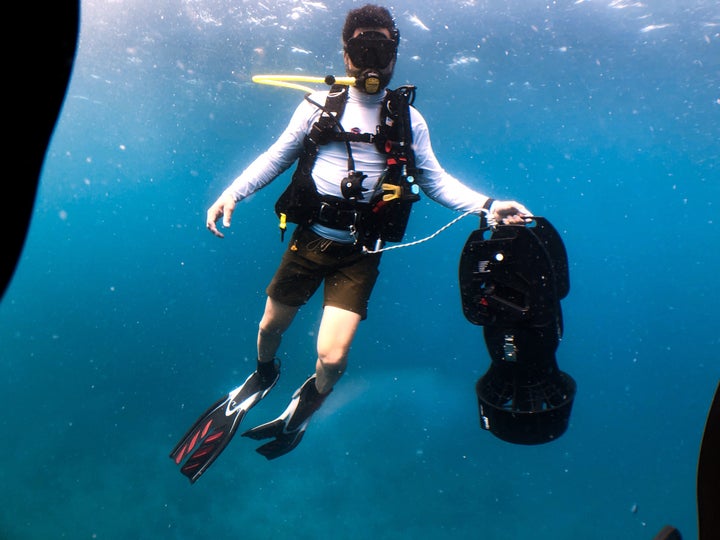 Huertas is an avid diver and has worked to educate others about environmental conservation. 