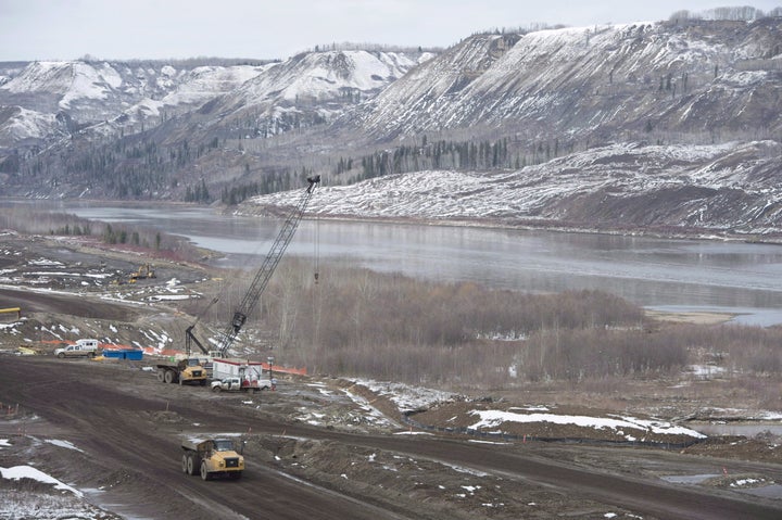 The Site C Dam location along the Peace River in Fort St. John, B.C., on April 18, 2017.