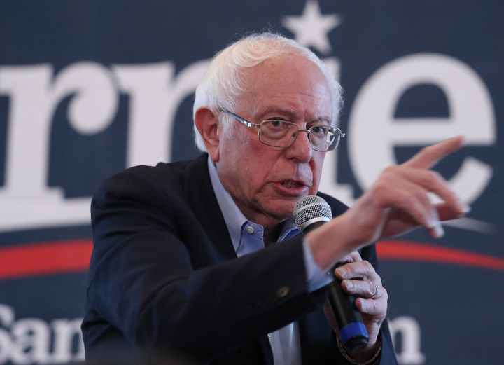 Sen. Bernie Sanders (I-Vt.) speaks at a campaign event in West Des Moines, Iowa, on Dec. 30. Derek Eadon, a former deputy campaign manager for Julián Castro, who has dropped out of the presidential race, has endorsed him.