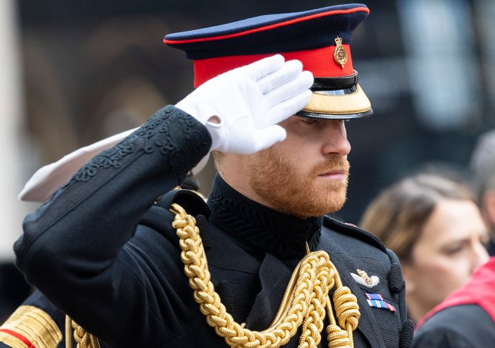 Prince Harry, Duke of Sussex attends the 91st Field of Remembrance at Westminster Abbey in 2019 in London.