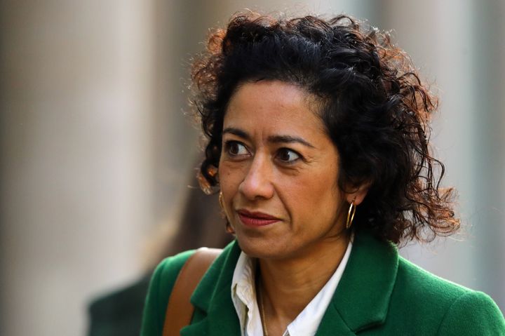 Samira Ahmed arrives at the Central London Employment Tribunal, Victory House, London