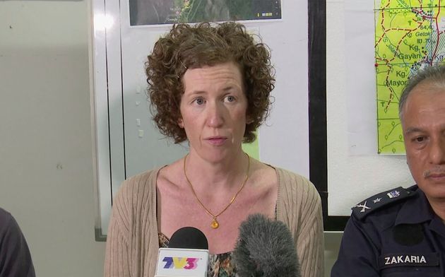 Meabh Quoirin reads a statement at a news conference in Seremban, Malaysia, during the search for her daughter 