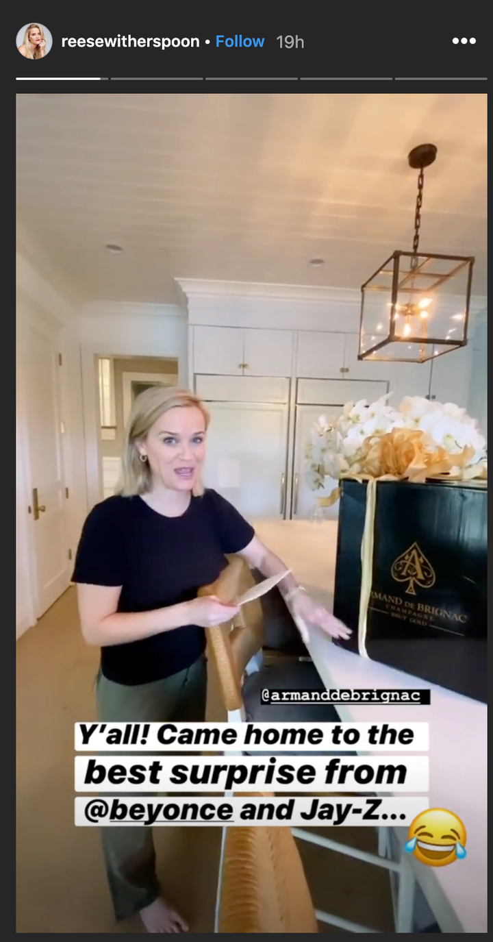 Jay-Z and Beyoncé get more champagne publicity from Reese Witherspoon.