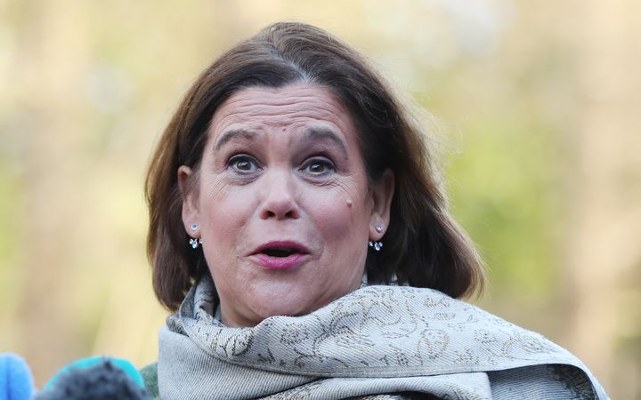 Sinn Fein leader Mary Lou McDonald arriving for talks to restore the Northern Ireland Powersharing executive at Stormont in Belfast