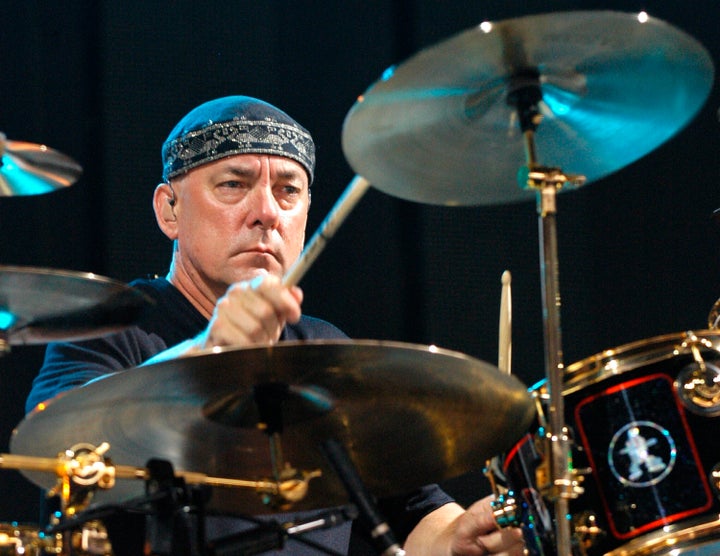 Canadian rock legends Rush perform at Atlanta's Hi-Fi Buys Amphitheatre on Aug. 1, 2004.
