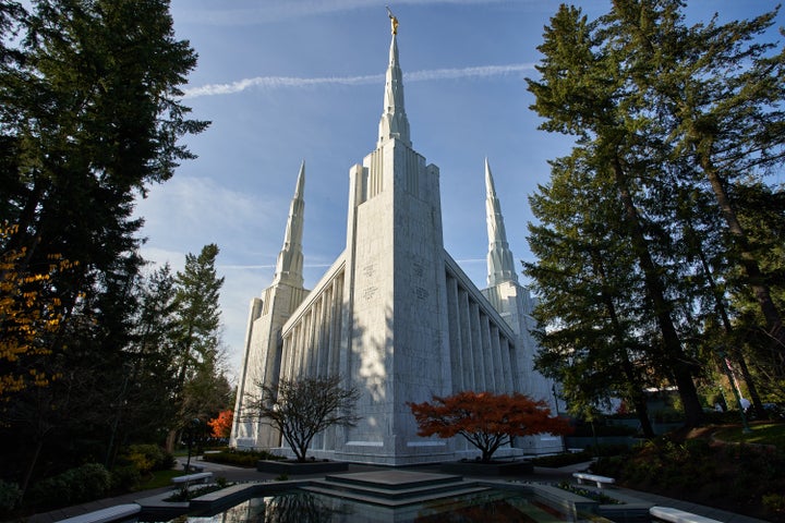 The Portland Oregon Temple for the Church of Jesus Christ of Latter-day Saints is pictured.