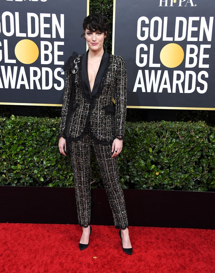 Phoebe Waller-Bridge arrives at the Golden Globes 