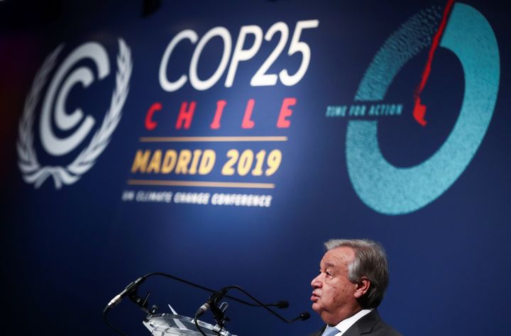 United Nations Secretary-General Antonio Guterres speaks during the U.N. Climate Change Conference in Madrid in December.