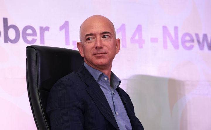 Amazon.com founder and CEO Jeff Bezos during an event organised in New Delhi on October 1, 2014. 