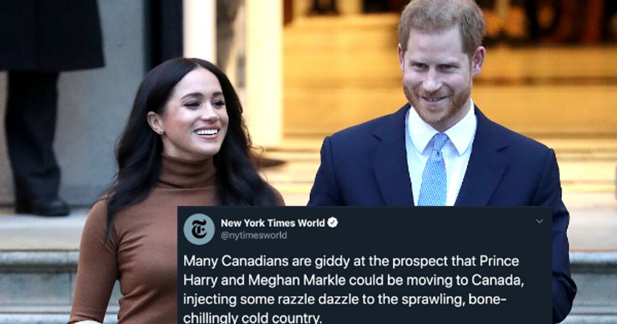 New York Times Tweetハリー王子について、メーガン・マークルがカナダに来てローストされる