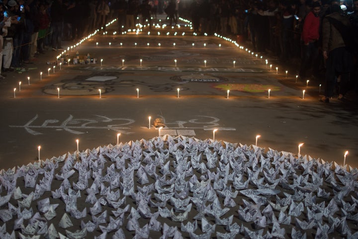 Artists made anti-CAA murals and other art installations on the blockade highway during the sit-in protest at Shaheen Bagh against the CAA on January 12, 2020.