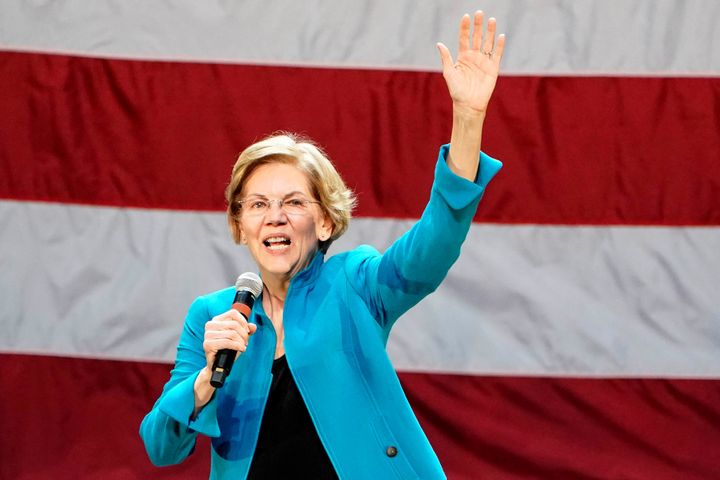 Democratic presidential candidate Elizabeth Warren at a campaign event at Brooklyn's Kings Theatre in New York on Jan. 7.