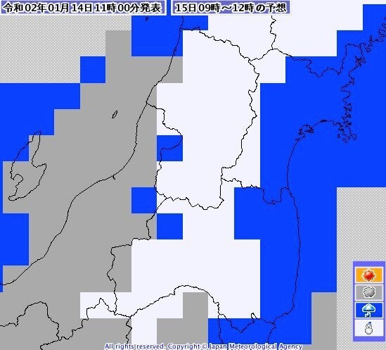 東北地方では、午前中に雪になる見込みだ