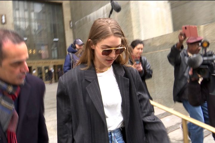 Gigi Hadid leaves court in Manhattan