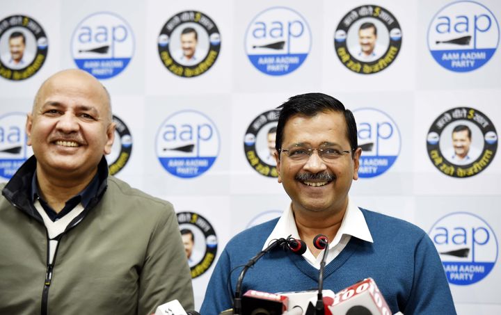 Delhi Chief Minister Arvind Kejriwal during a press conference in the presence of Deputy Chief Minister Manish Sisodia on January 6, 2020 in New Delhi.