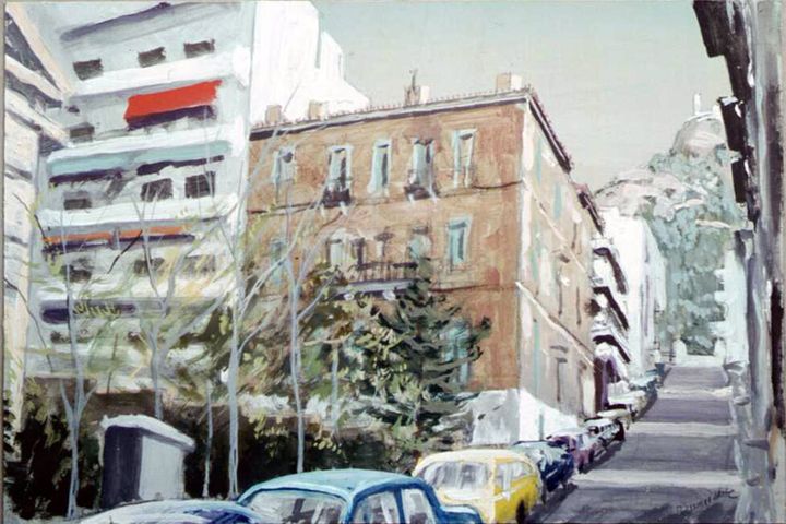 Εργο του Π. Ζουμπουλάκη από την έκθεση: «Η Αθήνα μου – Πενήντα χρόνια ατομικής εικαστικής δημιουργίας»