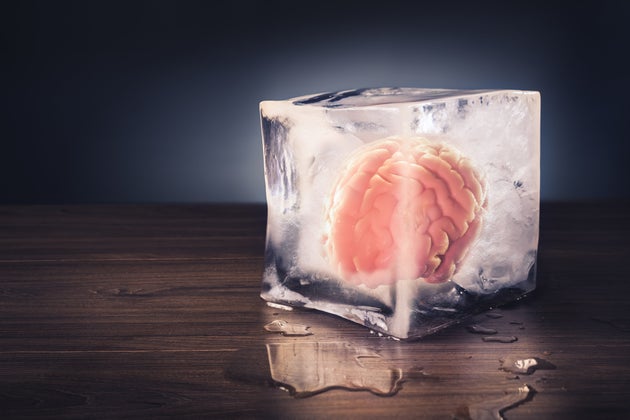 brain freeze concept with dramatic lighting