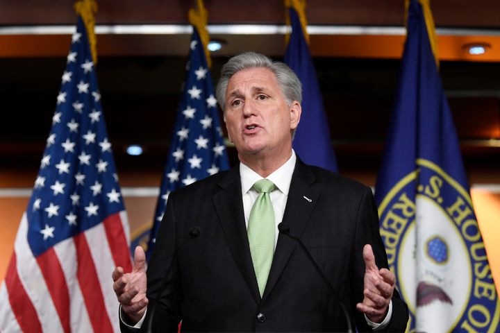 U.S. House Minority Leader Kevin McCarthy speaks during a news conference in Washington on Dec. 19, 2019.