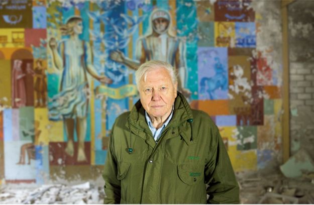 Sir David Attenborough in Chernobyl, where he filmed part of his new big-screen documentary