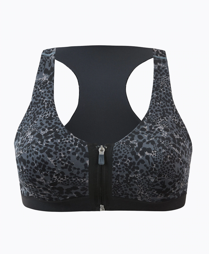 High Impact Cross Hook Sports Bra – Leopard Printed