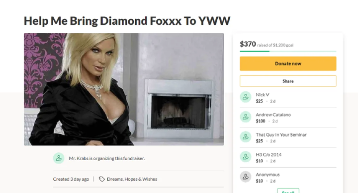 GoFundMe for Diamond Foxxx Date