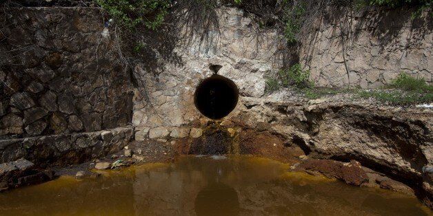 A drain near a copper mine in Mexico