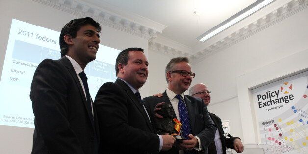 From left to right: Rishi Sunak, Hon Jason Kenney MP, Rt Hon Michael Gove MP and Dean Godson, Policy Exchange Director