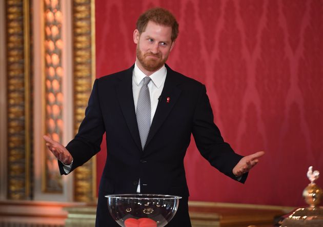 The Duke of Sussex hosts the Rugby League World Cup 2021 draws at Buckingham Palace on Jan. 16 in London. 